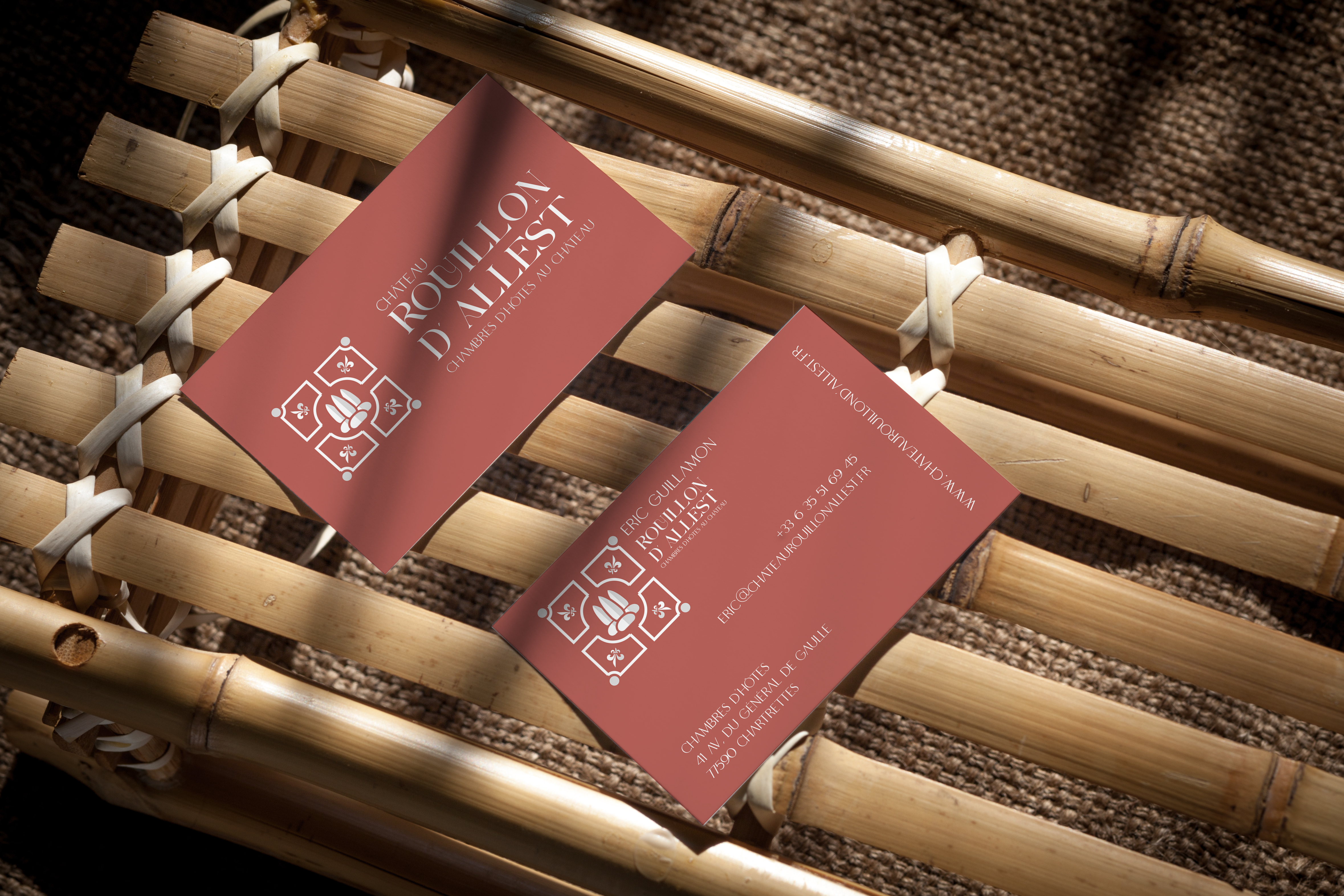 Carte de visite 1, Château Rouillon d'Allest, rebranding par Florent Andarelli